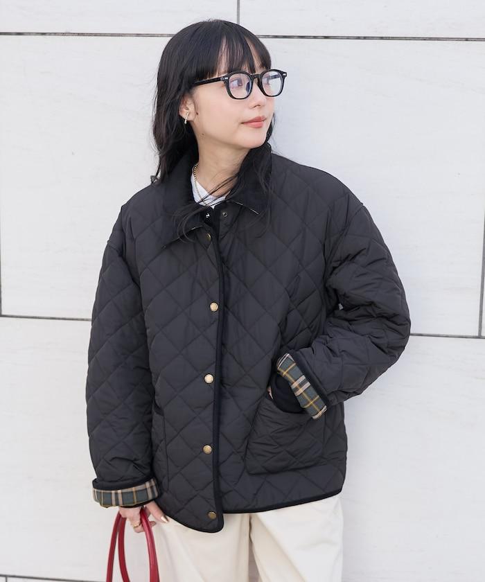 PRIMALOFT 菱形絎縫帶領中長款大衣