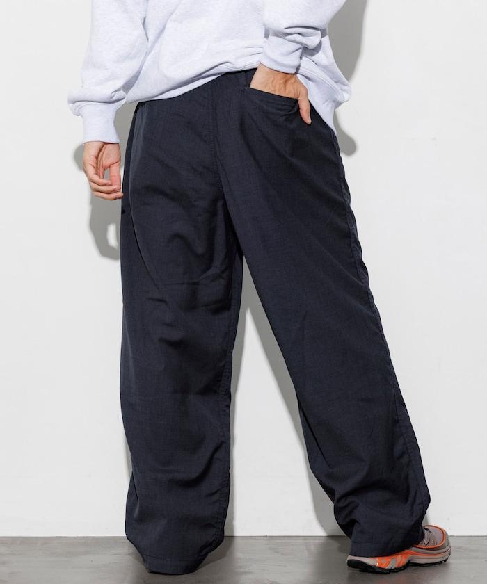 水洗100%羊毛寬鬆版型西裝褲