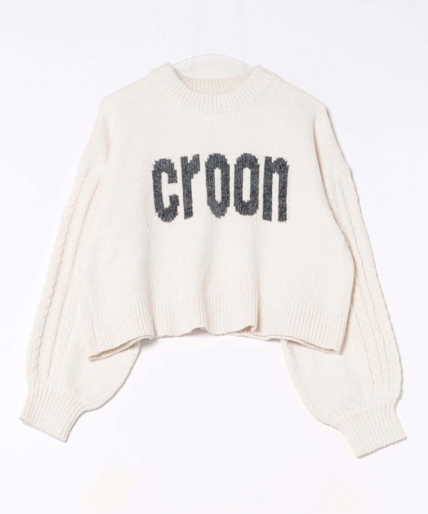 天鵝絨毛線標誌針織衫