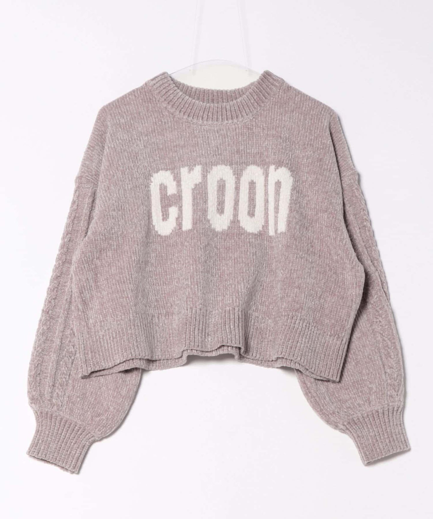 天鵝絨毛線標誌針織衫