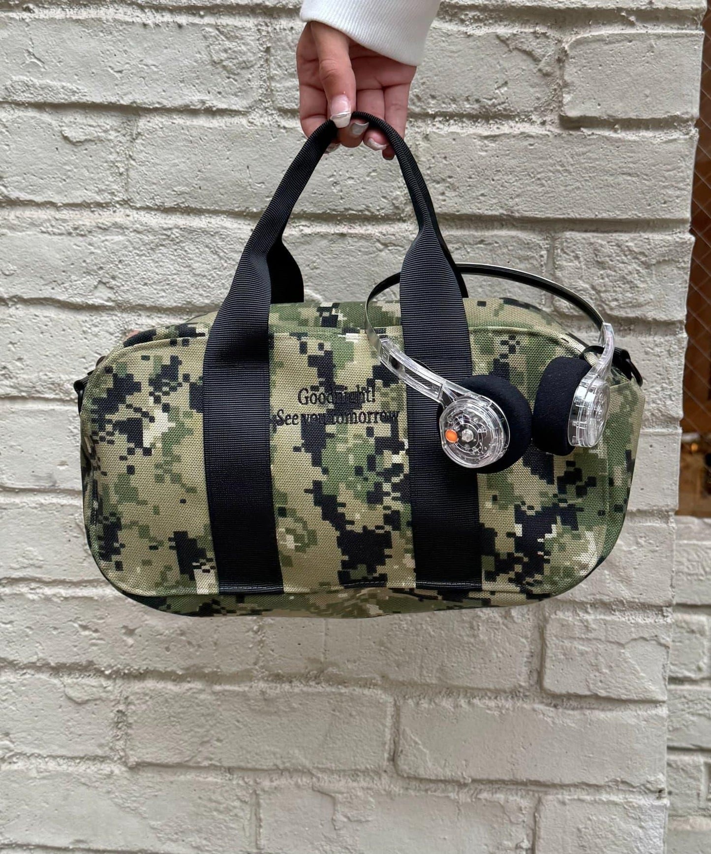 【UNISEX】尼龍拼色迷你波士頓包