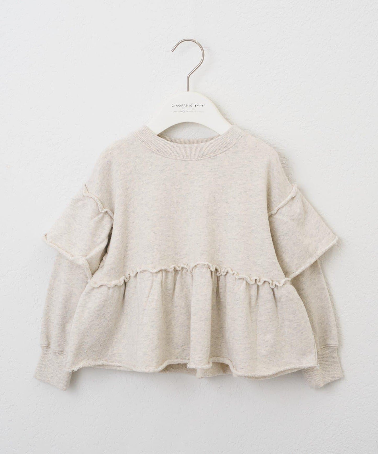 【KIDS】水洗工藝荷葉邊衛衣