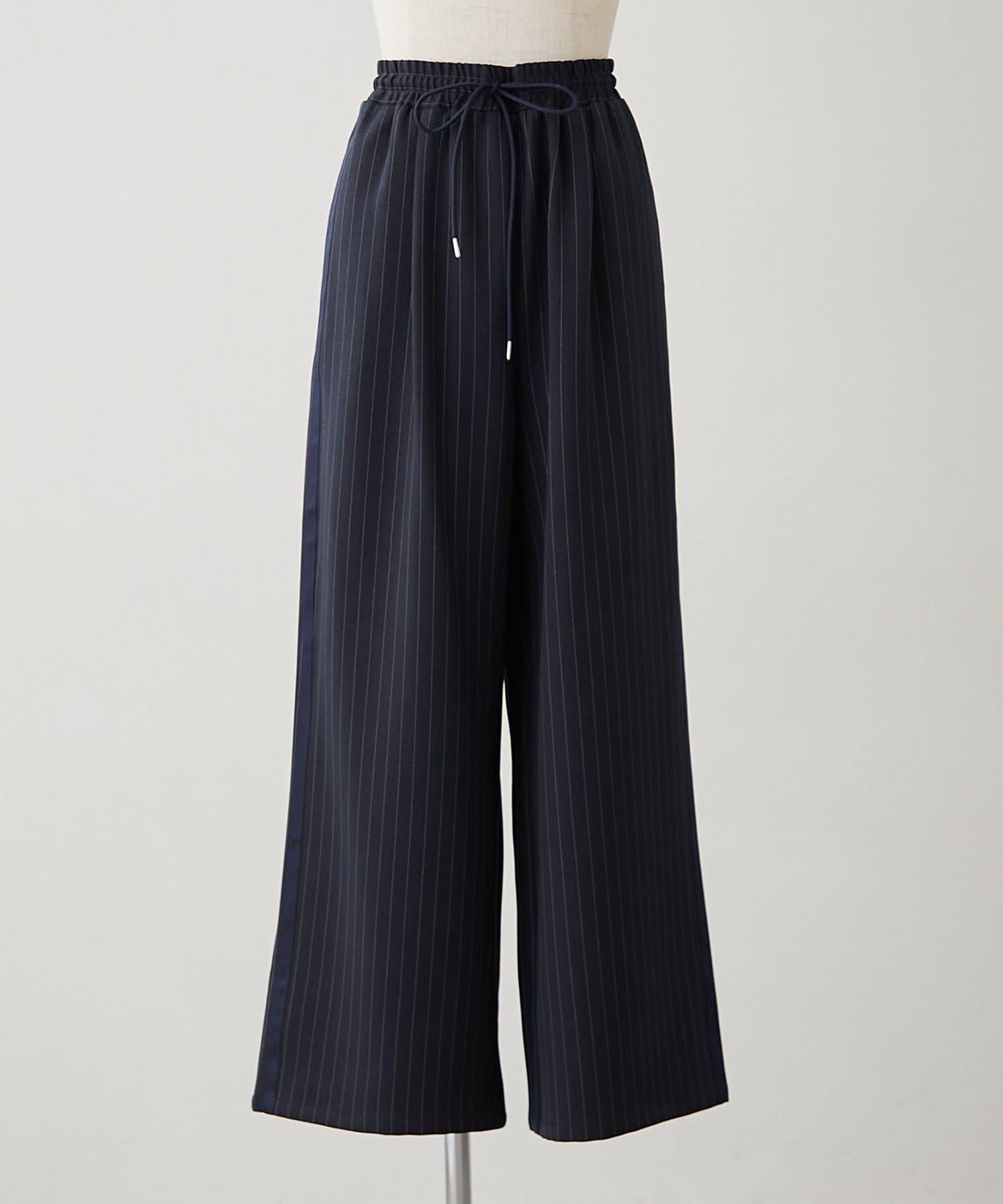 【NUNIFE】細條紋休閒褲