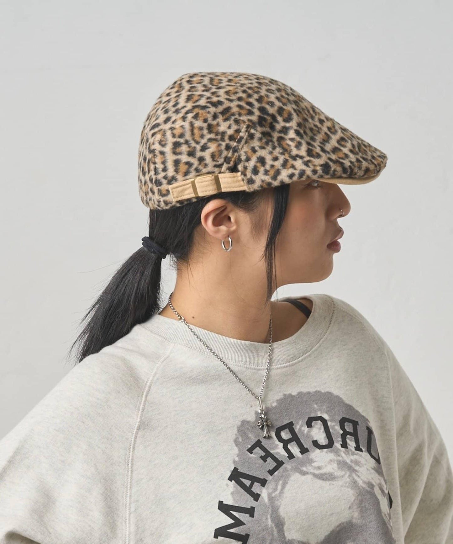 豹紋毛絨獵帽