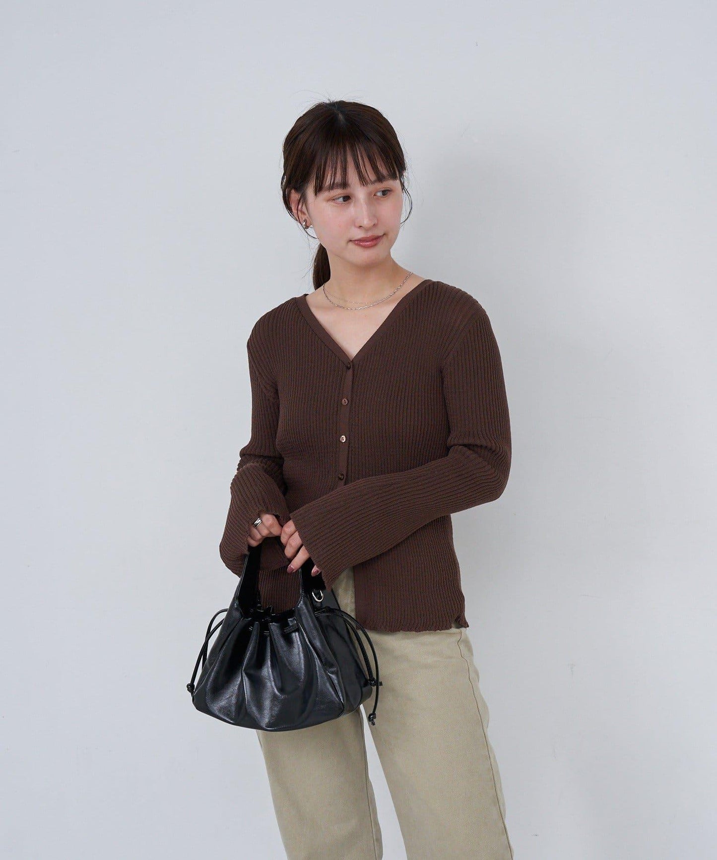 【/部分門店限定】B 透視羅紋開衫