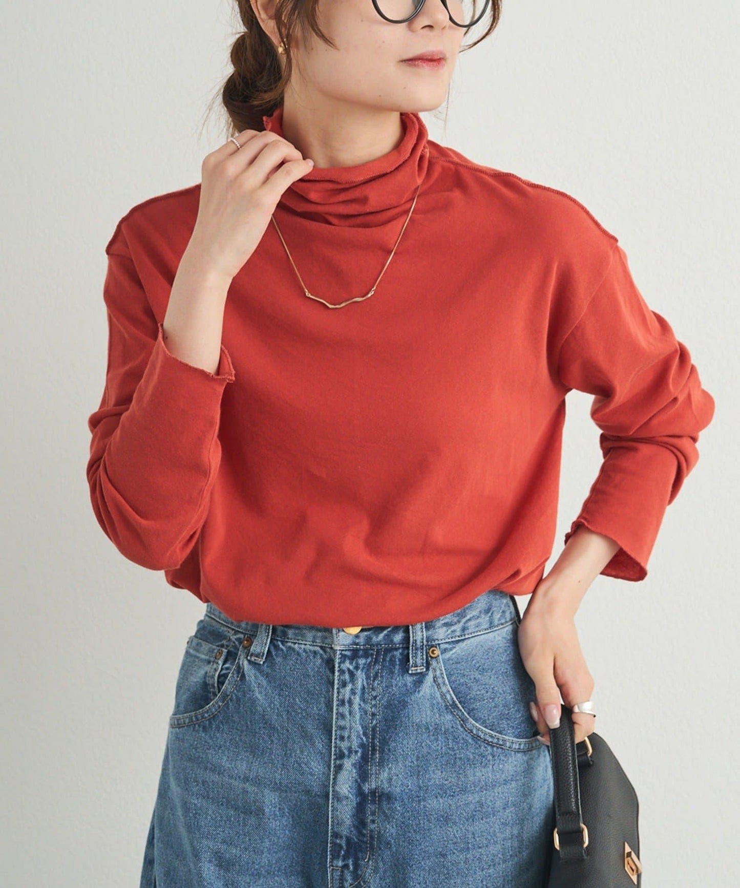 【25AW新色上市!】棉質透視高領T恤