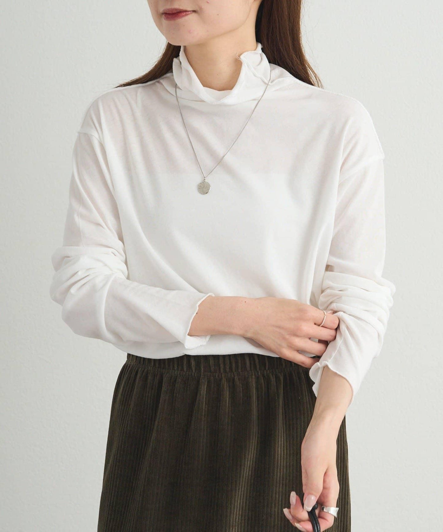 【25AW新色上市!】棉質透視高領T恤