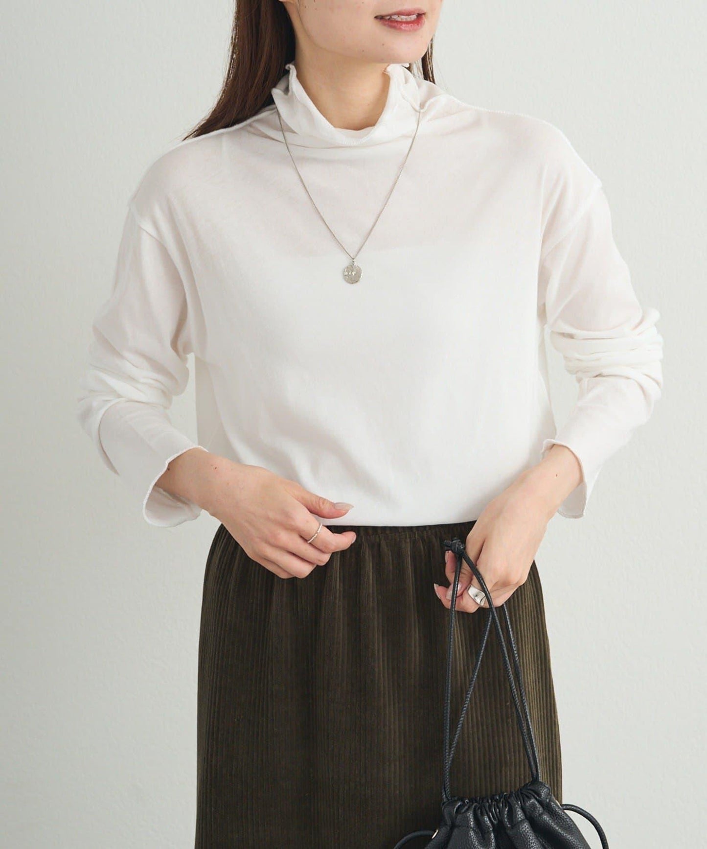 【25AW新色上市!】棉質透視高領T恤