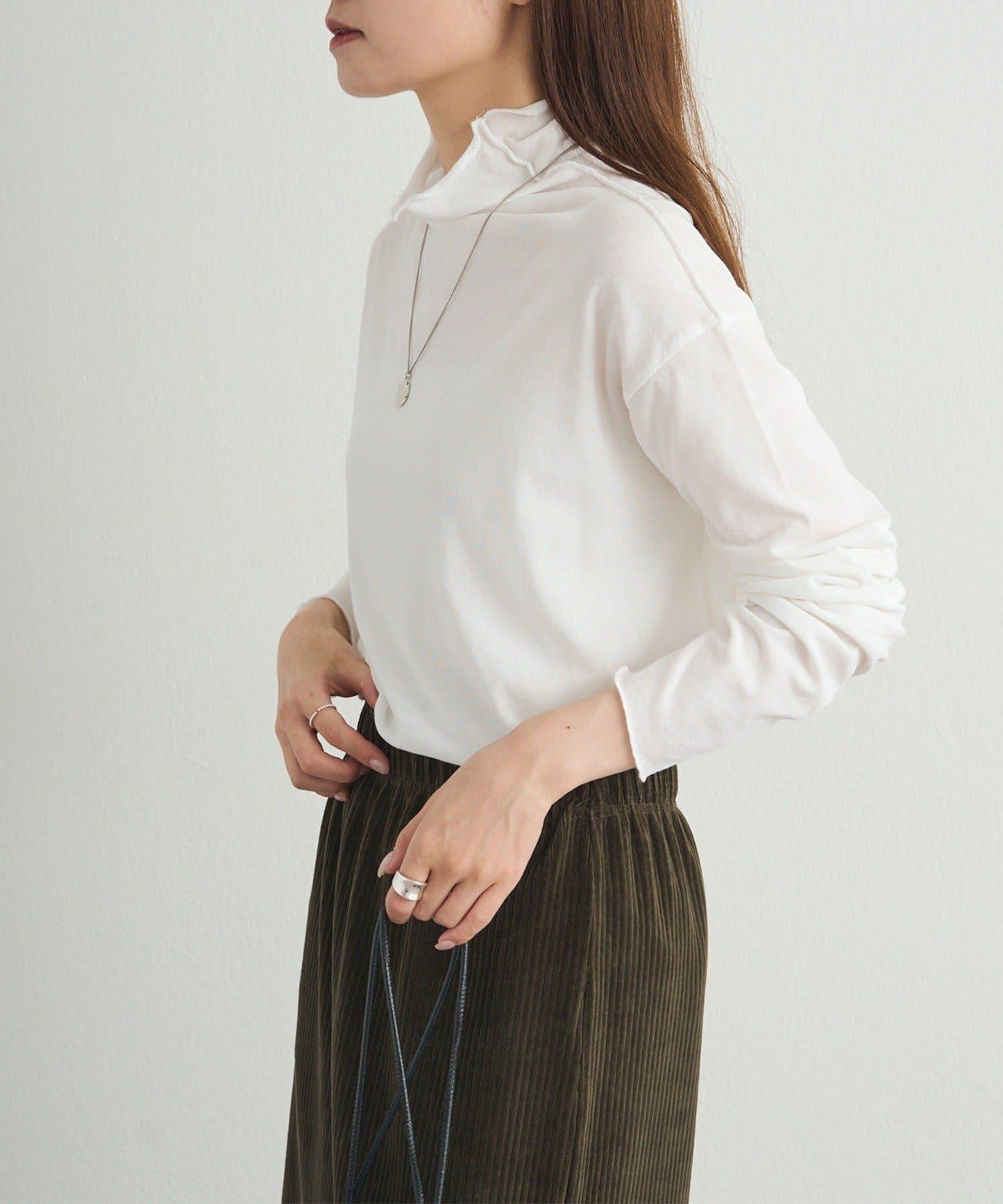 【25AW新色上市!】棉質透視高領T恤