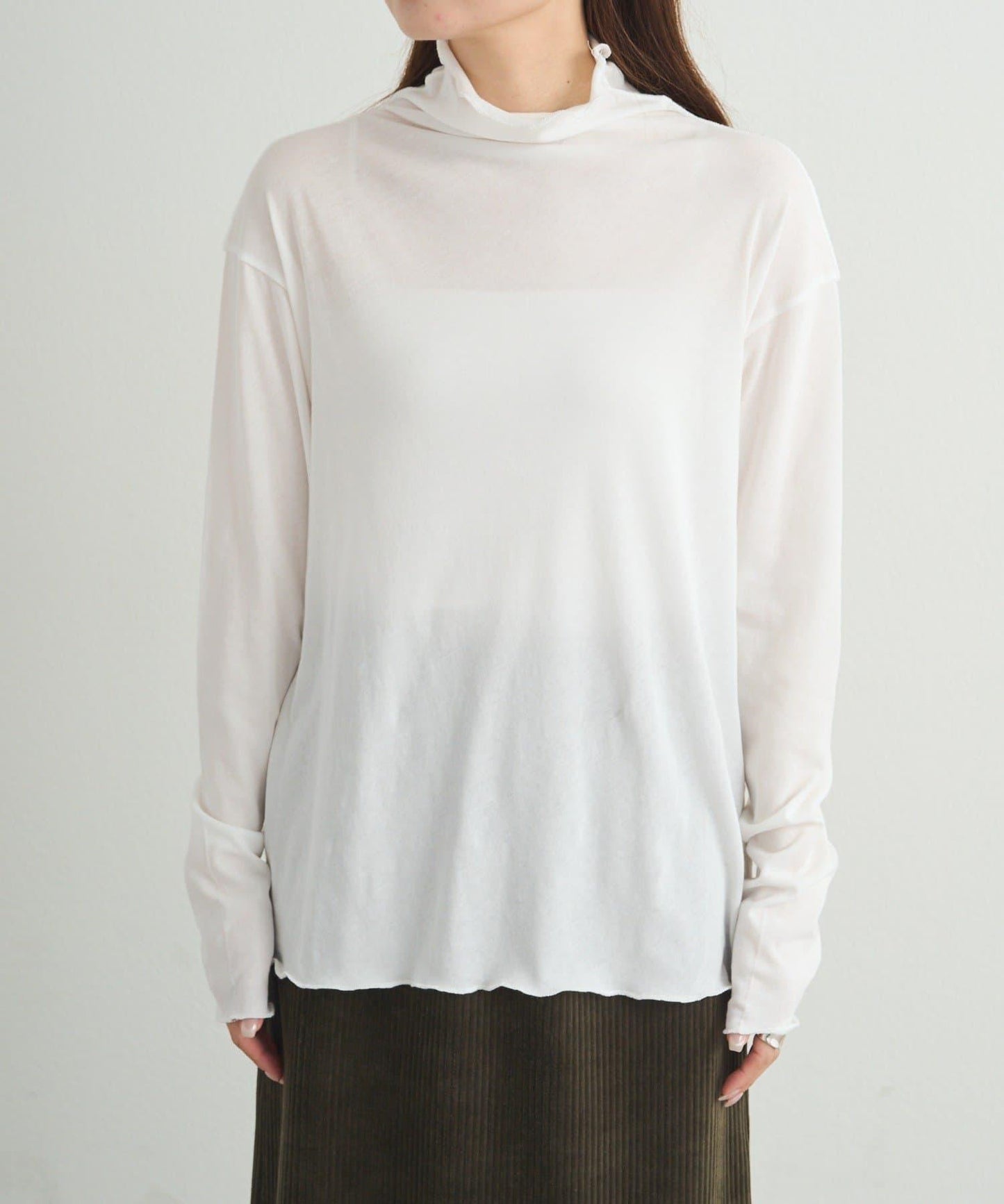 【25AW新色上市!】棉質透視高領T恤