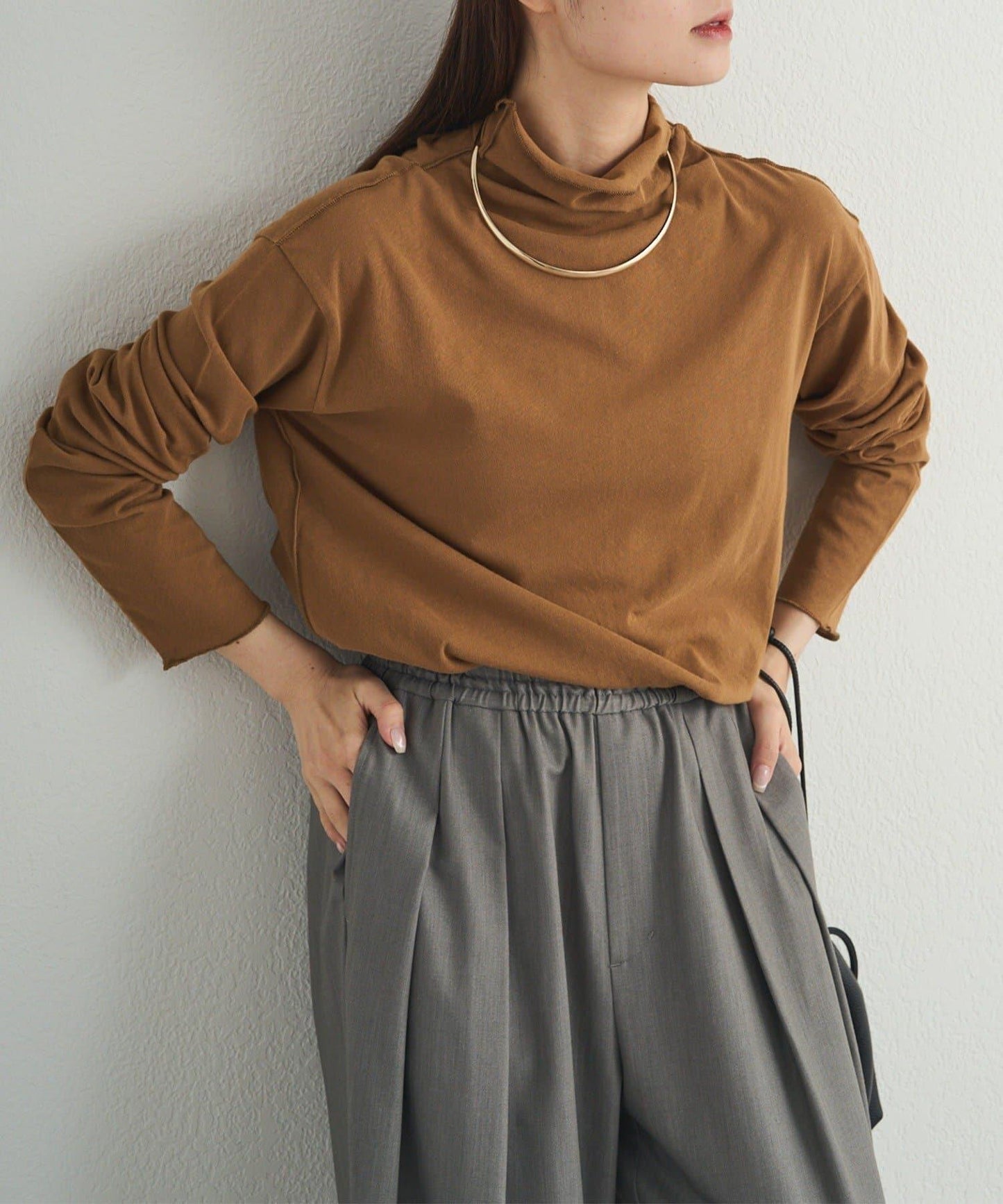 【25AW新色上市!】棉質透視高領T恤