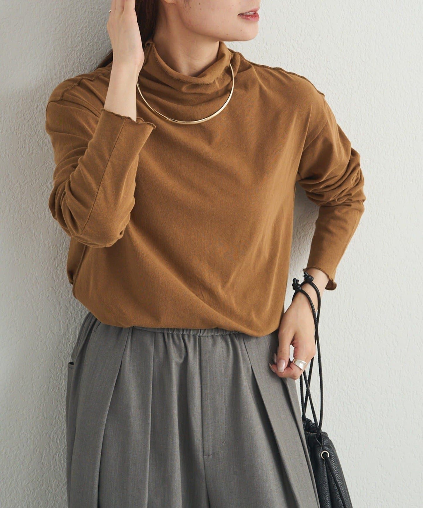 【25AW新色上市!】棉質透視高領T恤