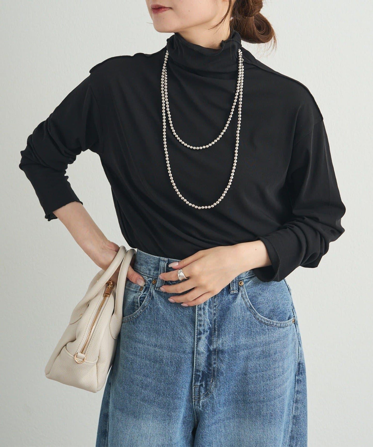 【25AW新色上市!】棉質透視高領T恤