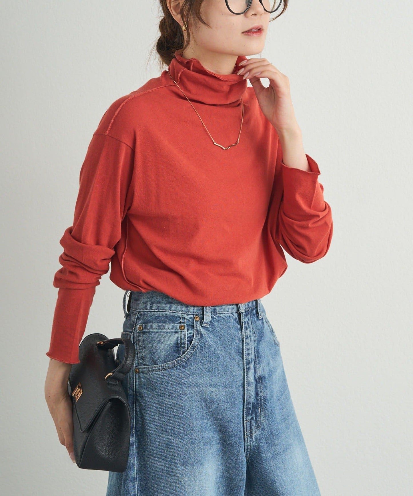 【25AW新色上市!】棉質透視高領T恤