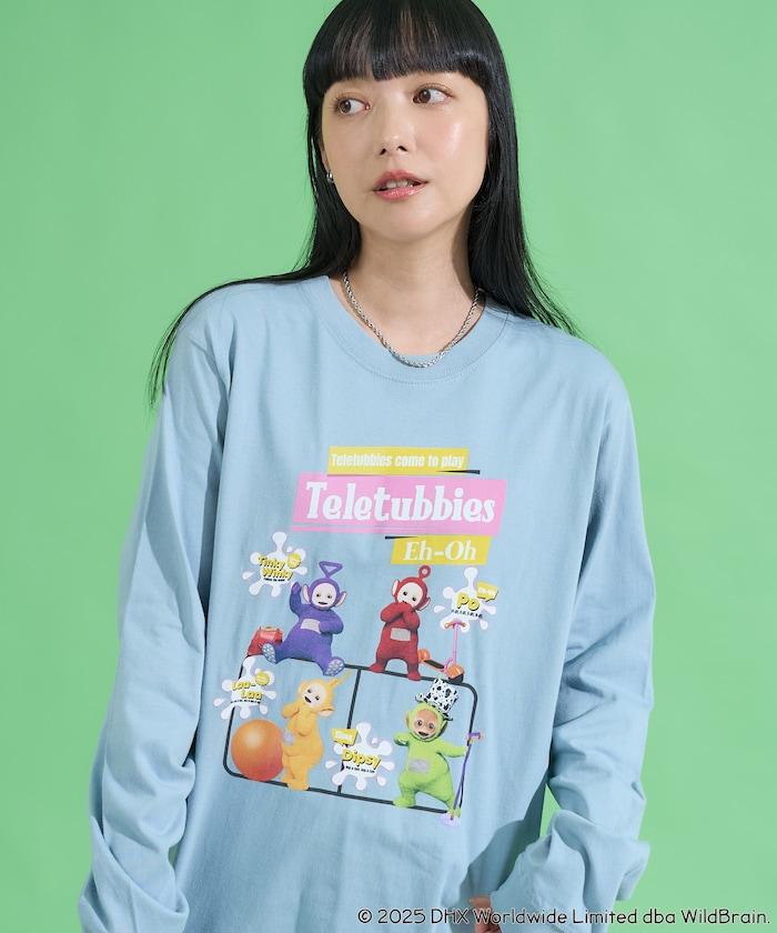 天線寶寶復古前印花長袖T恤