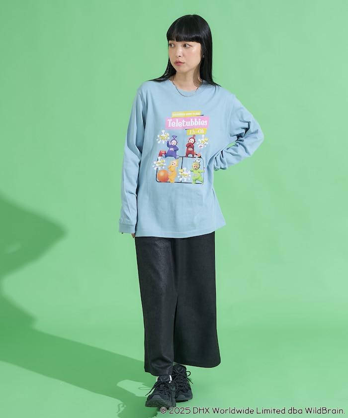 天線寶寶復古前印花長袖T恤