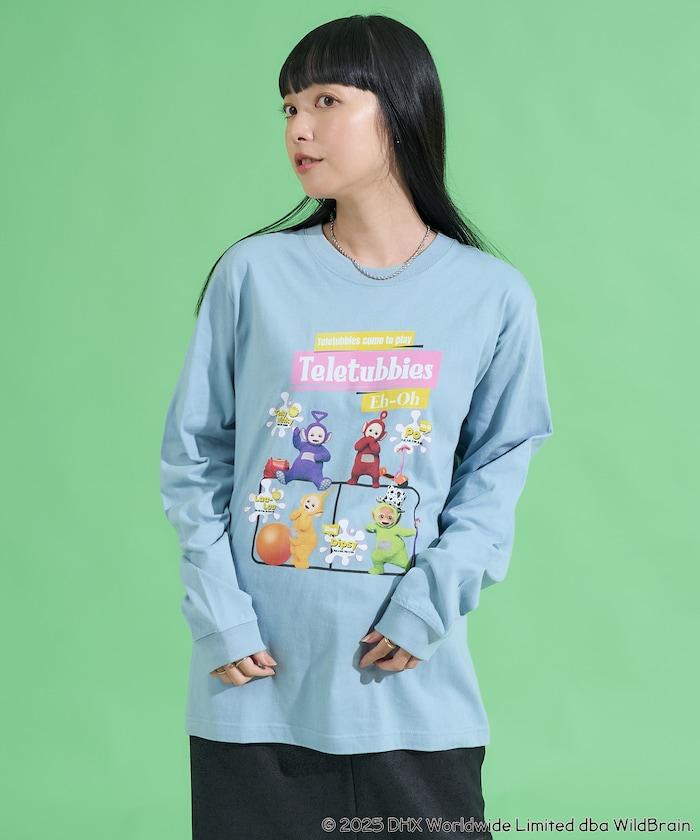 天線寶寶復古前印花長袖T恤