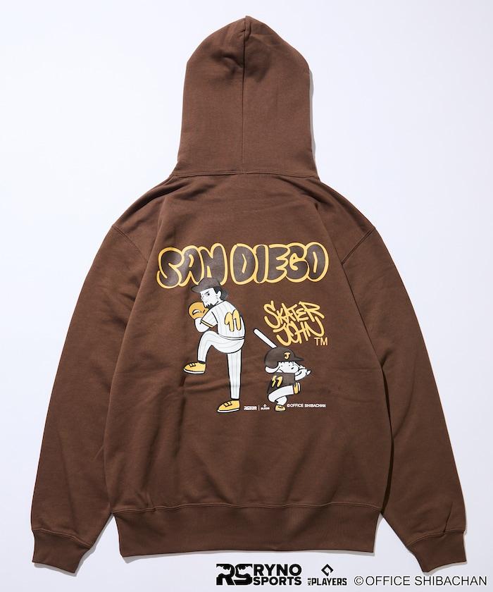 SKATER JOHN × RYNO SPORTS × MLB PLAYERS 達比修有投球印花連帽衛衣