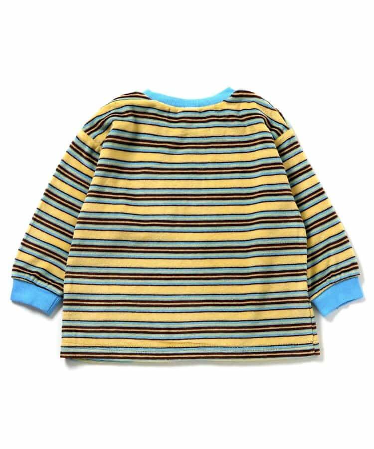 天鵝絨條紋長袖T恤