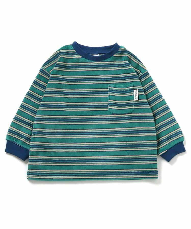 天鵝絨條紋長袖T恤