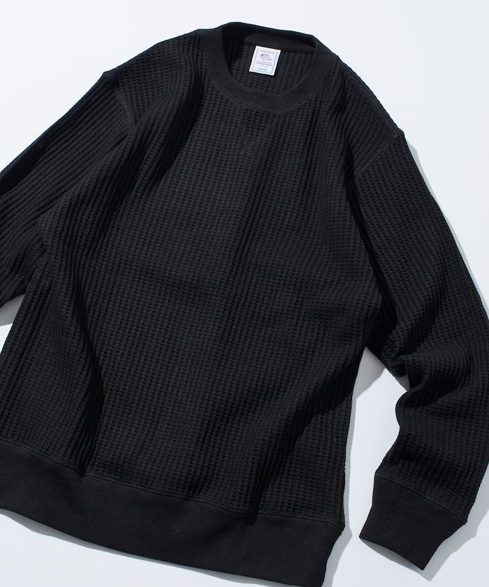 大格子紋圓領保暖內衣