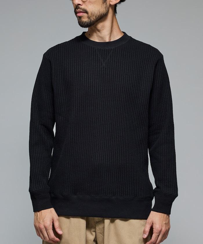 大格子紋圓領保暖內衣