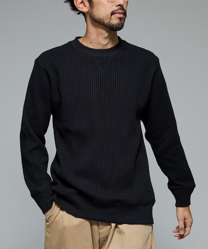 大格子紋圓領保暖內衣