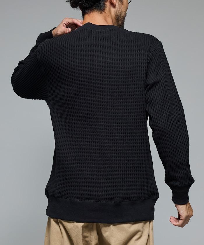 大格子紋圓領保暖內衣