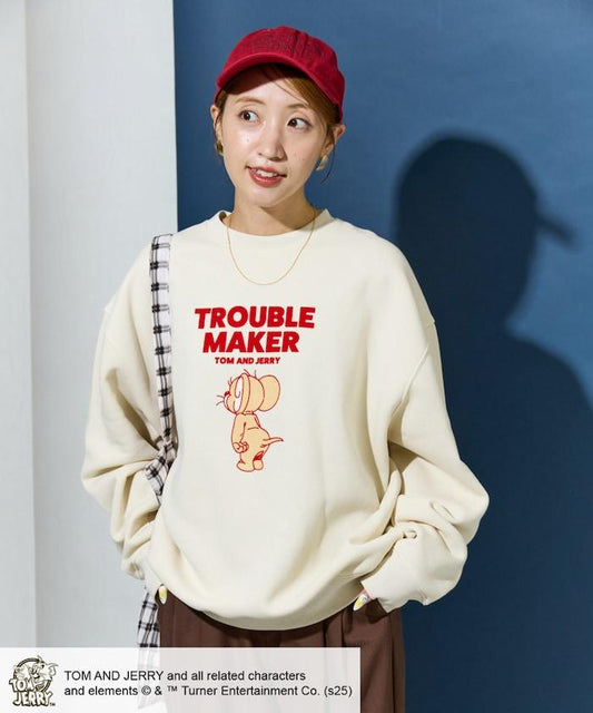 TOM AND JERRY / 《貓和老鼠》絨面印花標誌衛衣