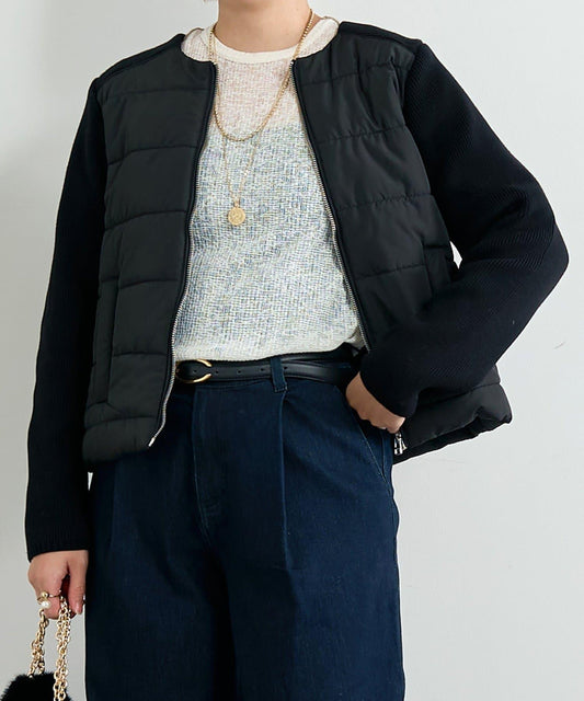 配色波浪邊針織上衣