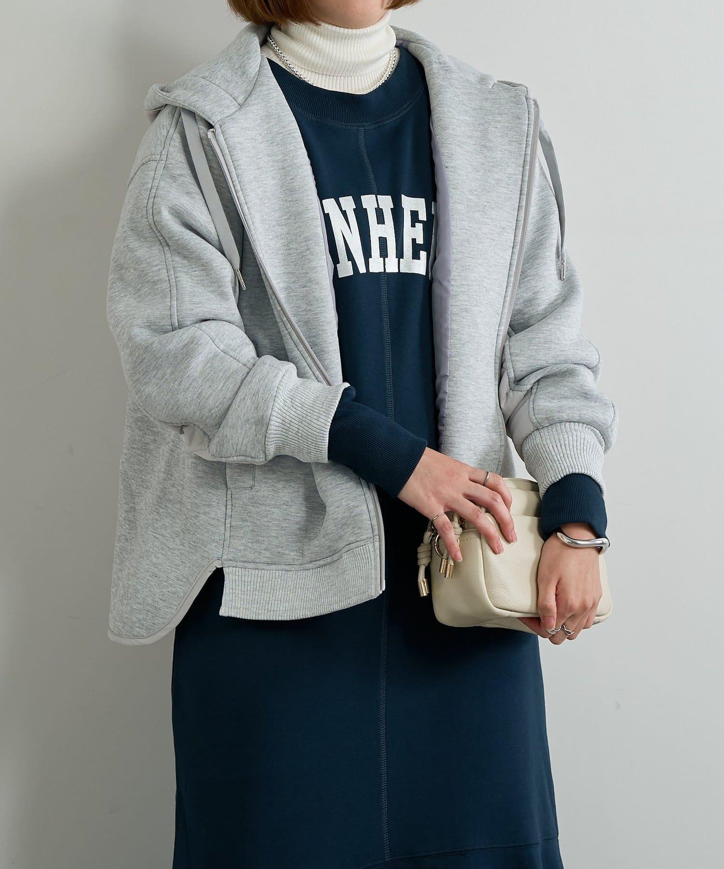 大人休閒風格◎仿麂皮拼接中棉連帽夾克