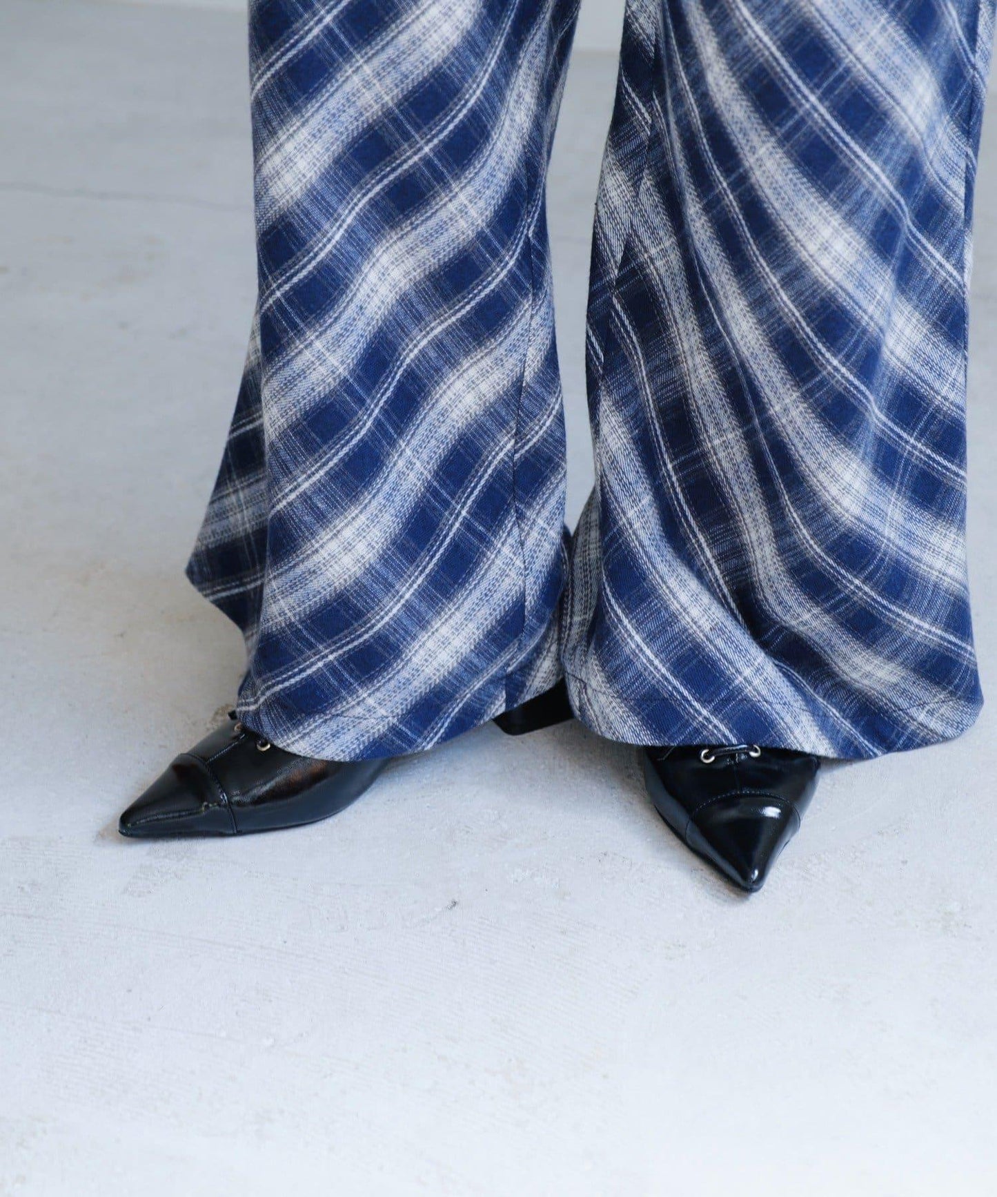 【Kastane】法蘭絨格子休閒褲