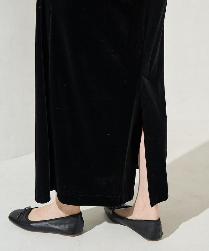歐根紗天鵝絨拼接泡泡袖連衣裙(禮服)