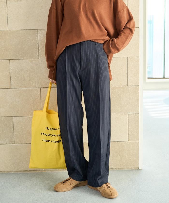 褶皺直筒褲(西裝褲)