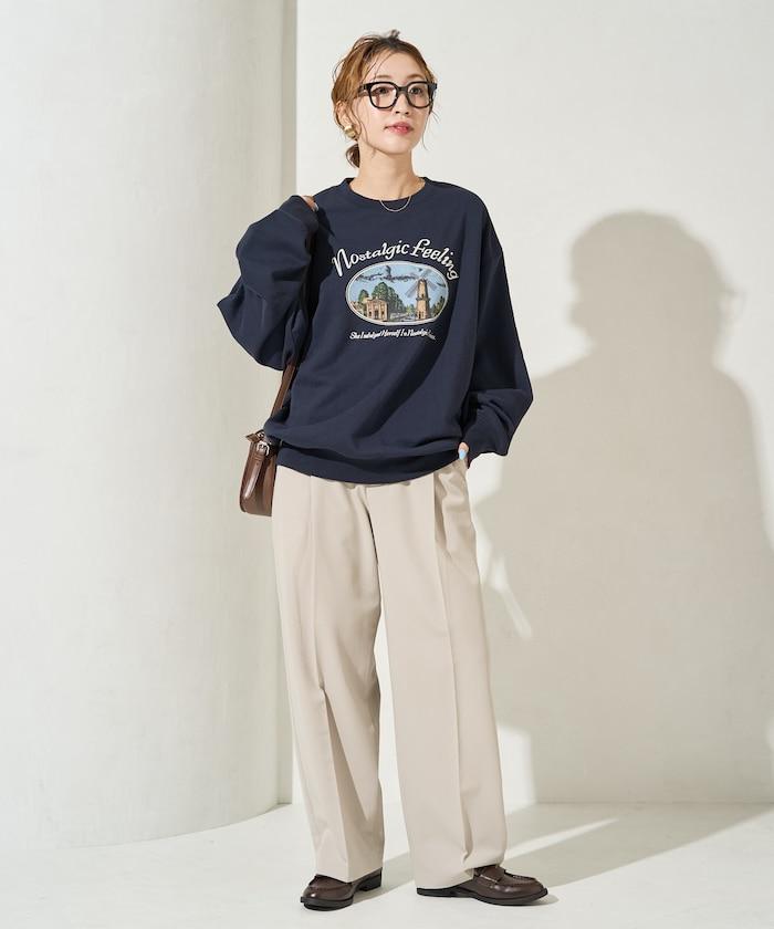 褶皺直筒褲(西裝褲)