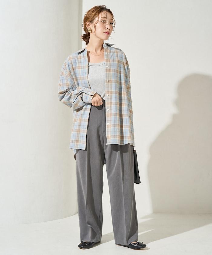 褶皺直筒褲(西裝褲)