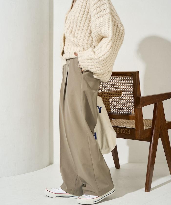 褶皺直筒褲(西裝褲)