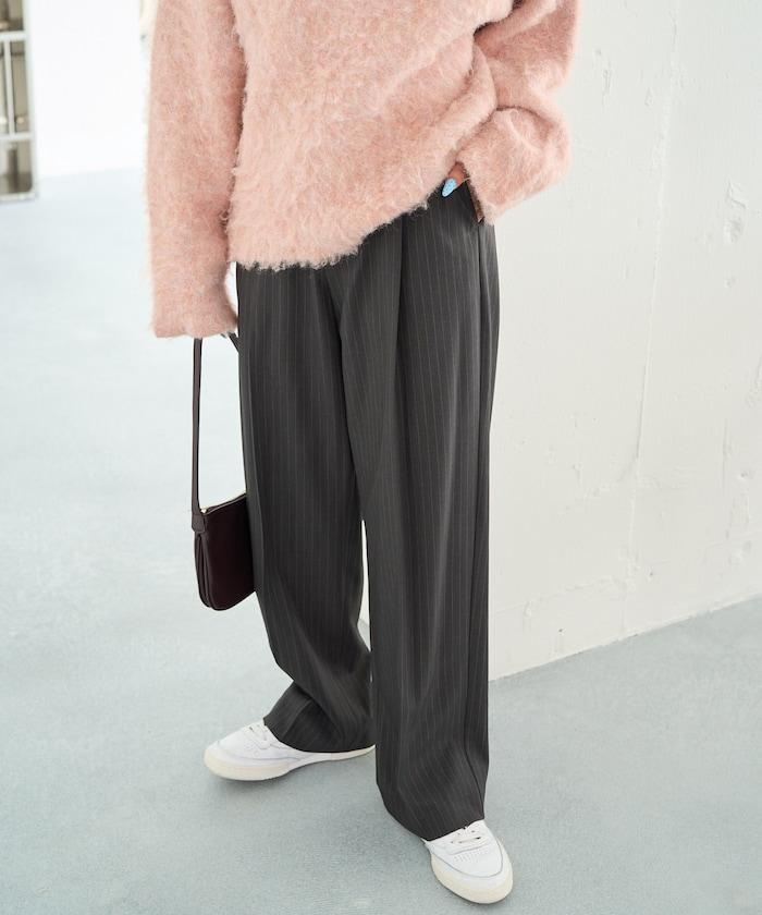 褶皺直筒褲(西裝褲)