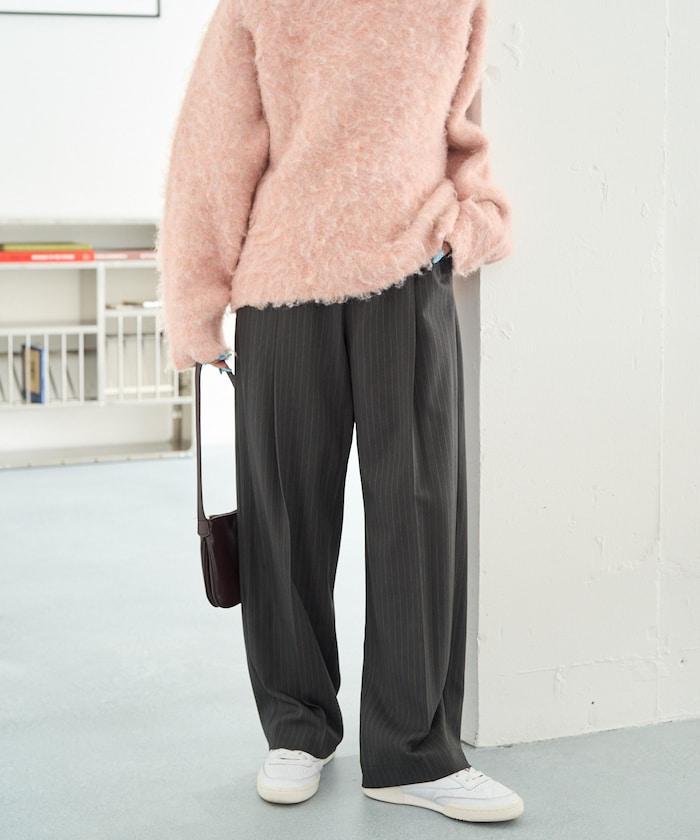 褶皺直筒褲(西裝褲)