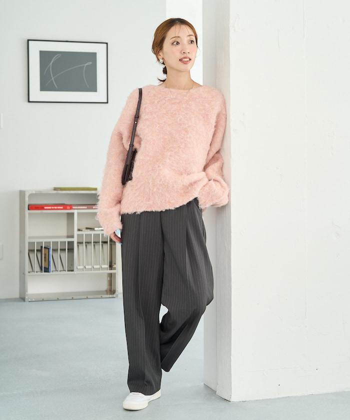 褶皺直筒褲(西裝褲)