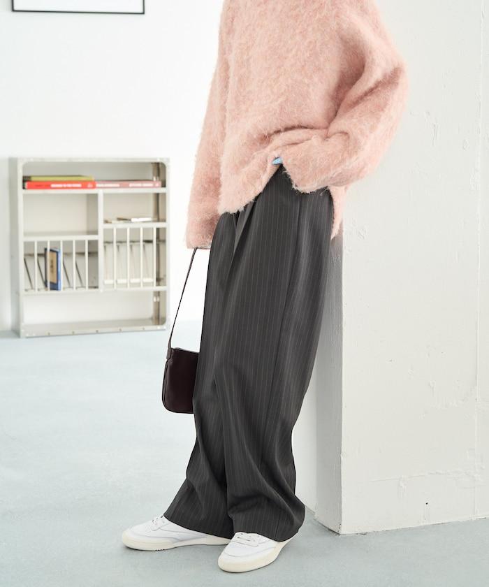 褶皺直筒褲(西裝褲)