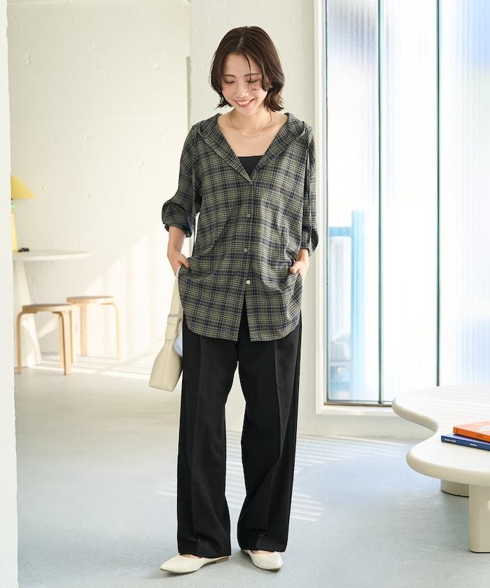 褶皺直筒褲(西裝褲)