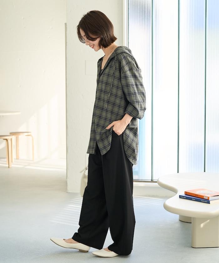 褶皺直筒褲(西裝褲)