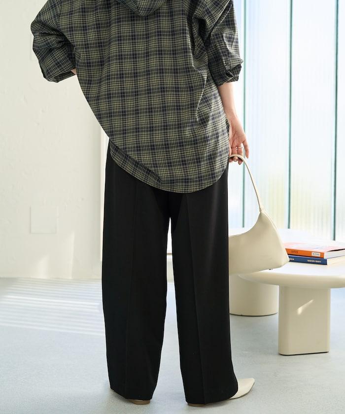 褶皺直筒褲(西裝褲)