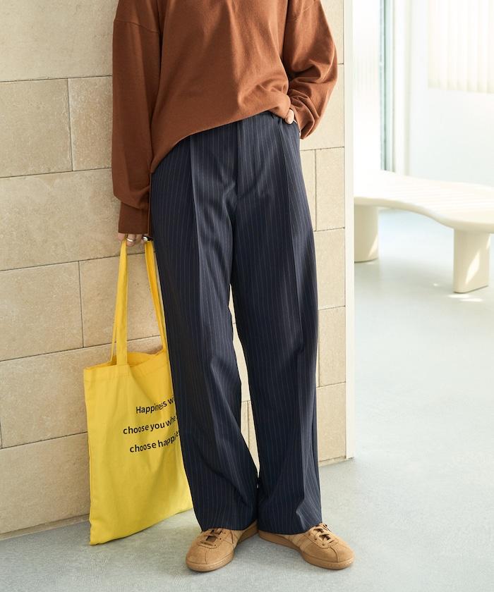 褶皺直筒褲(西裝褲)