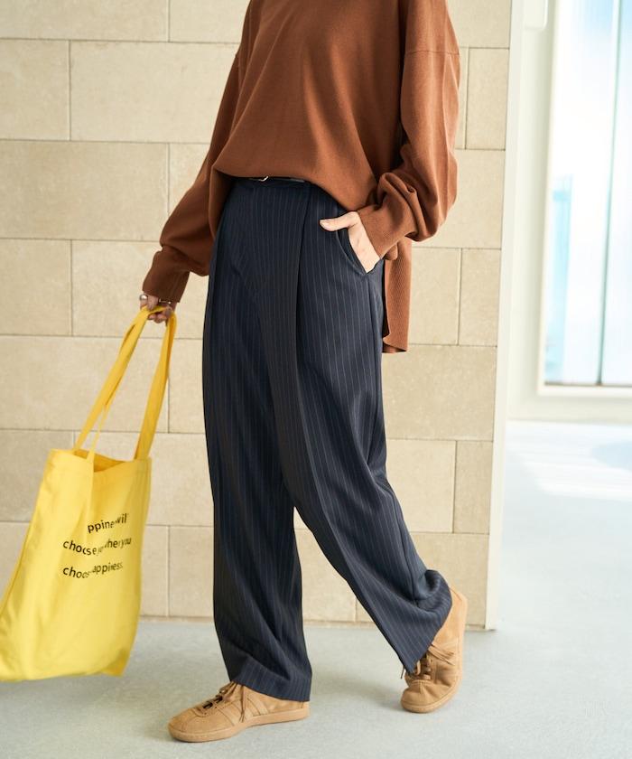 褶皺直筒褲(西裝褲)