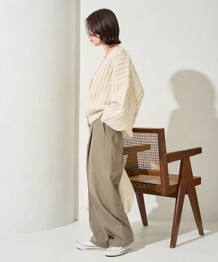 褶皺直筒褲(西裝褲)