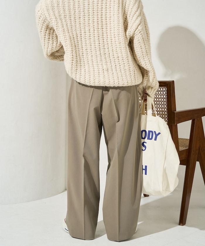 褶皺直筒褲(西裝褲)