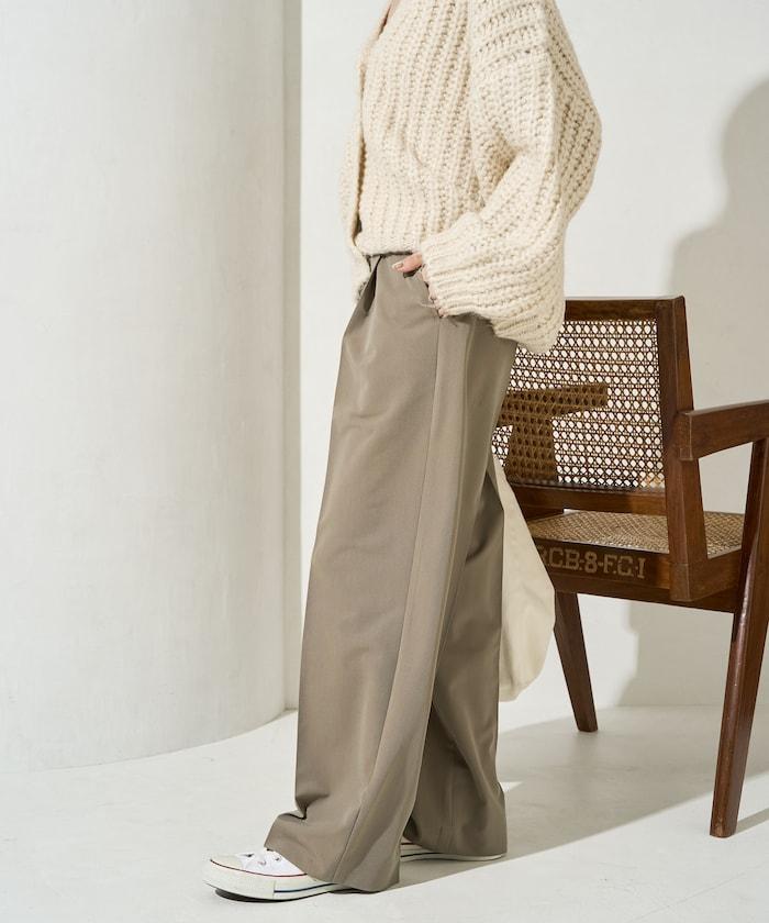 褶皺直筒褲(西裝褲)