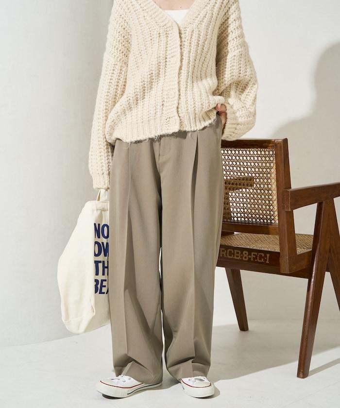 褶皺直筒褲(西裝褲)